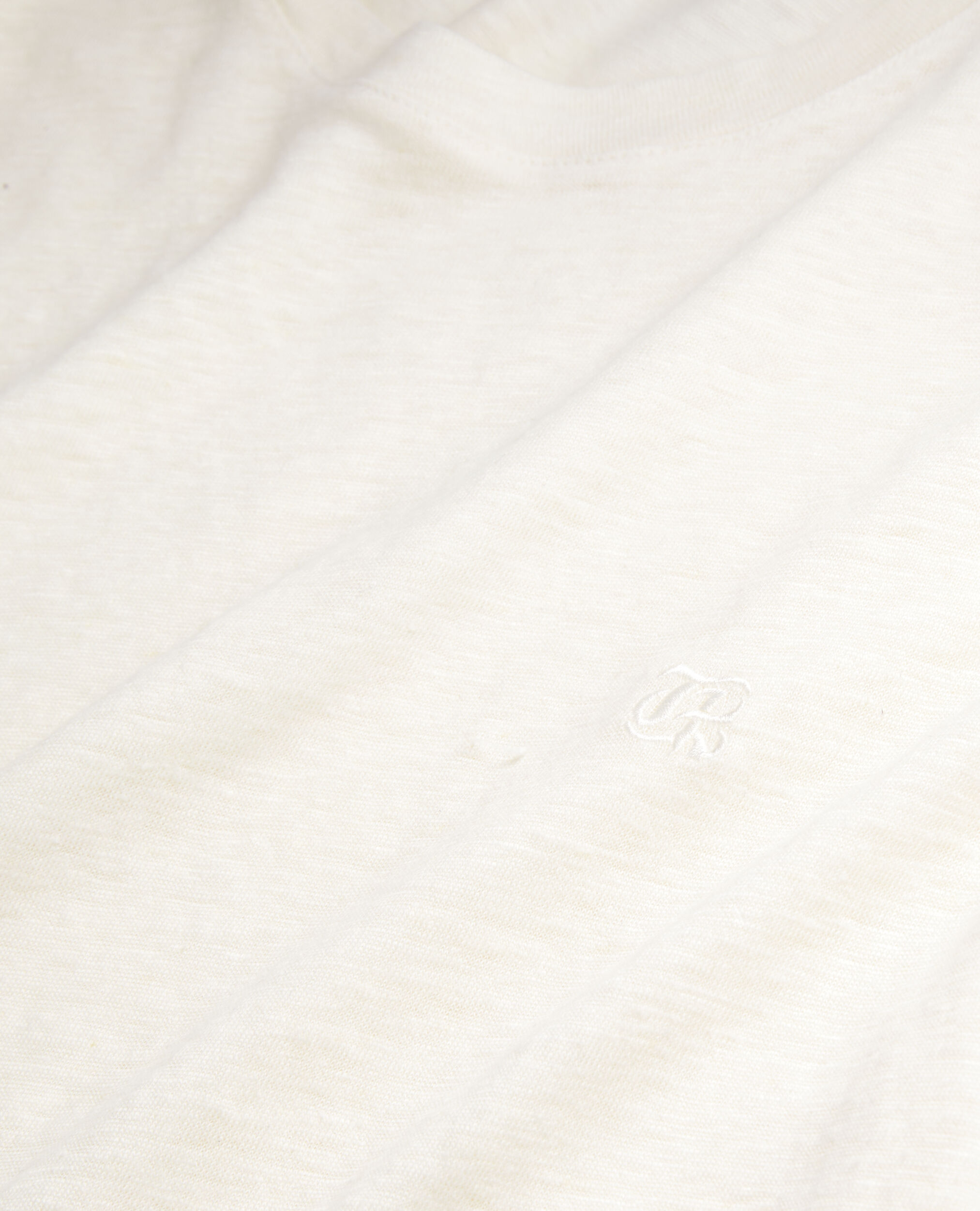 T-shirt Homme ecru en lin avec blason, ECRU, hi-res image number null