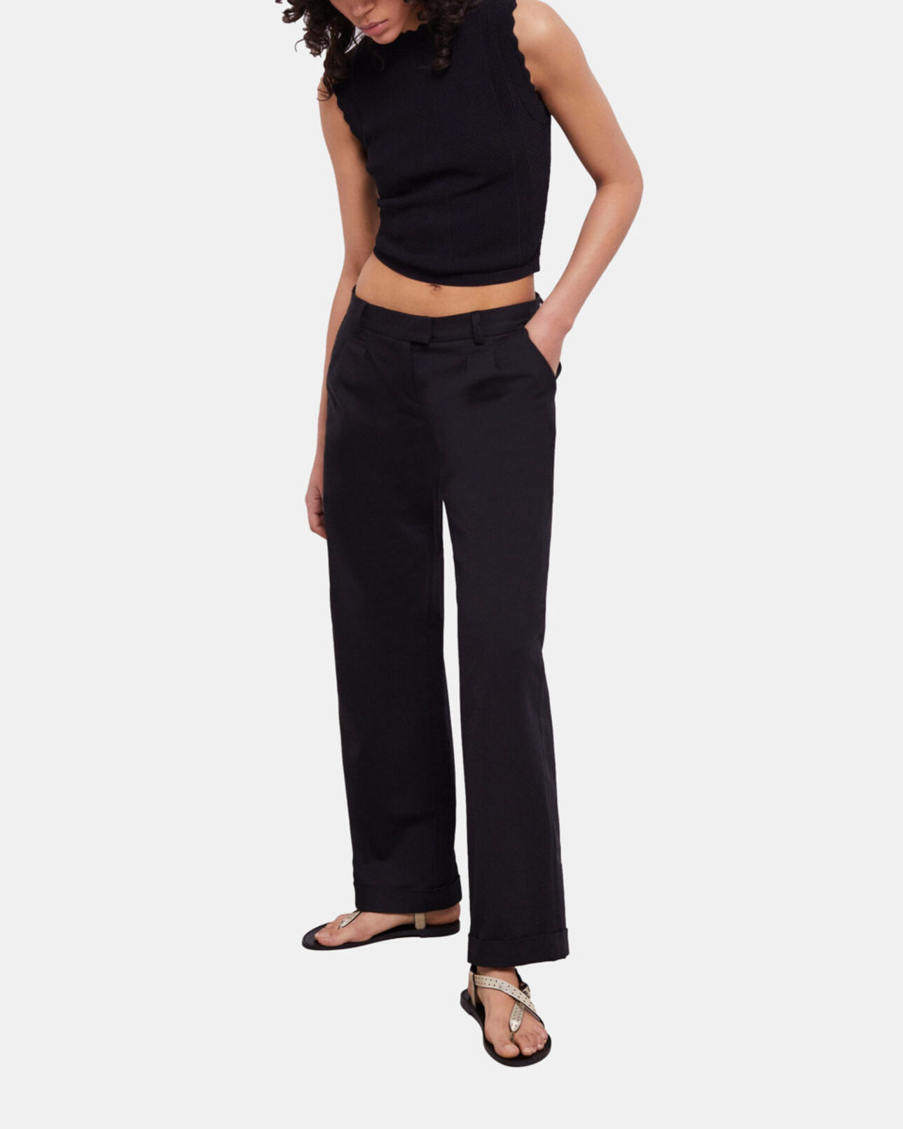 The Kooples FEMME GOLD sandales dorées en cuir perforé