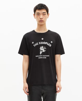 The Kooples MEN BLACK t-shirt with black screen print