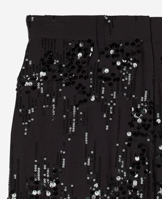 The Kooples F BLACK black sequinned flare pants