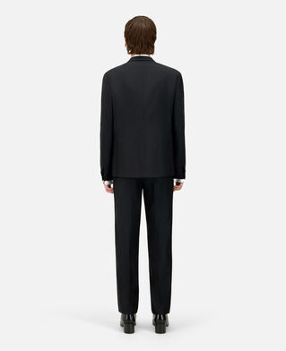 The Kooples HERREN BLACK schwarzes wollsakko mit einstecktuch 