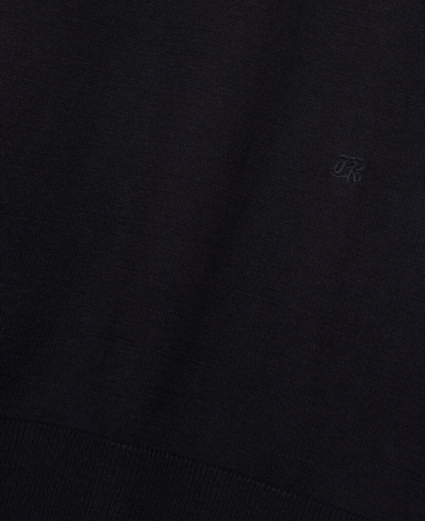 The Kooples HOMME BLACK polo en maille col zippé noir