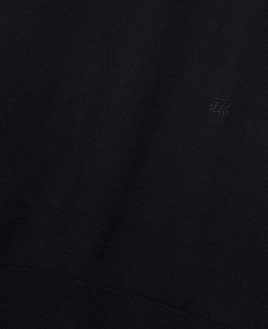 The Kooples H BLACK black mesh polo shirt with zipped neck