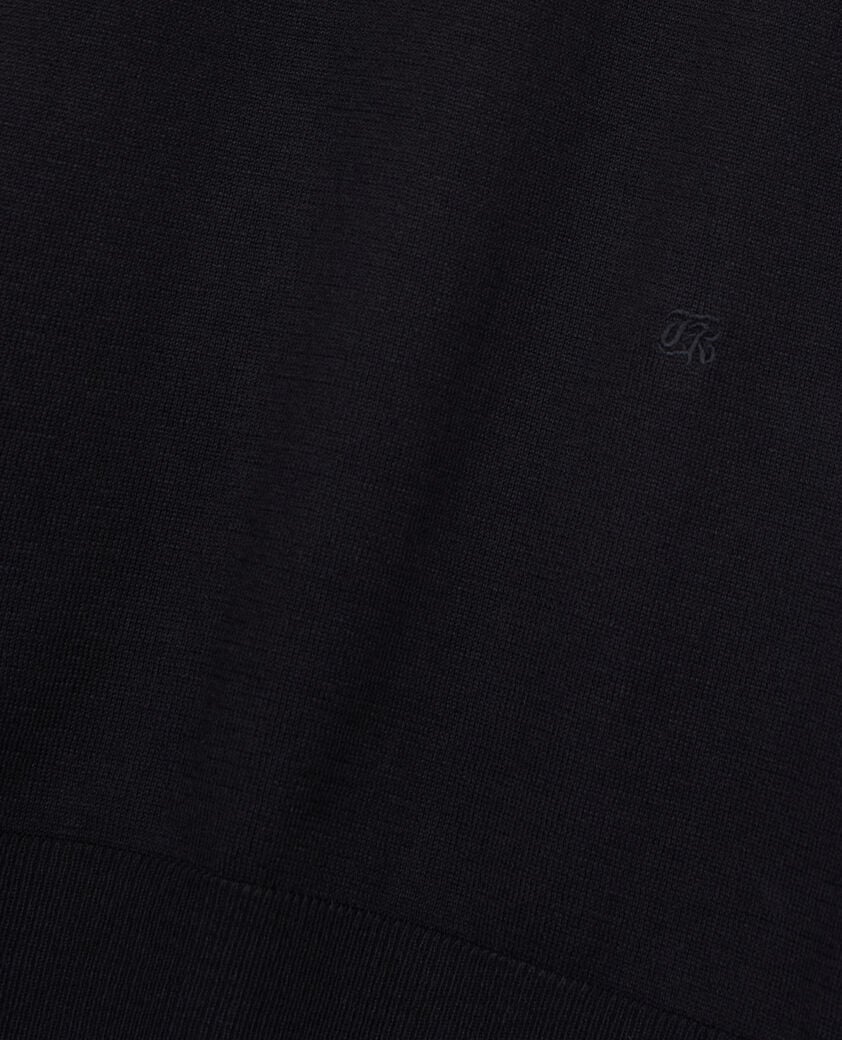 The Kooples MEN BLACK black mesh polo shirt with zipped neck