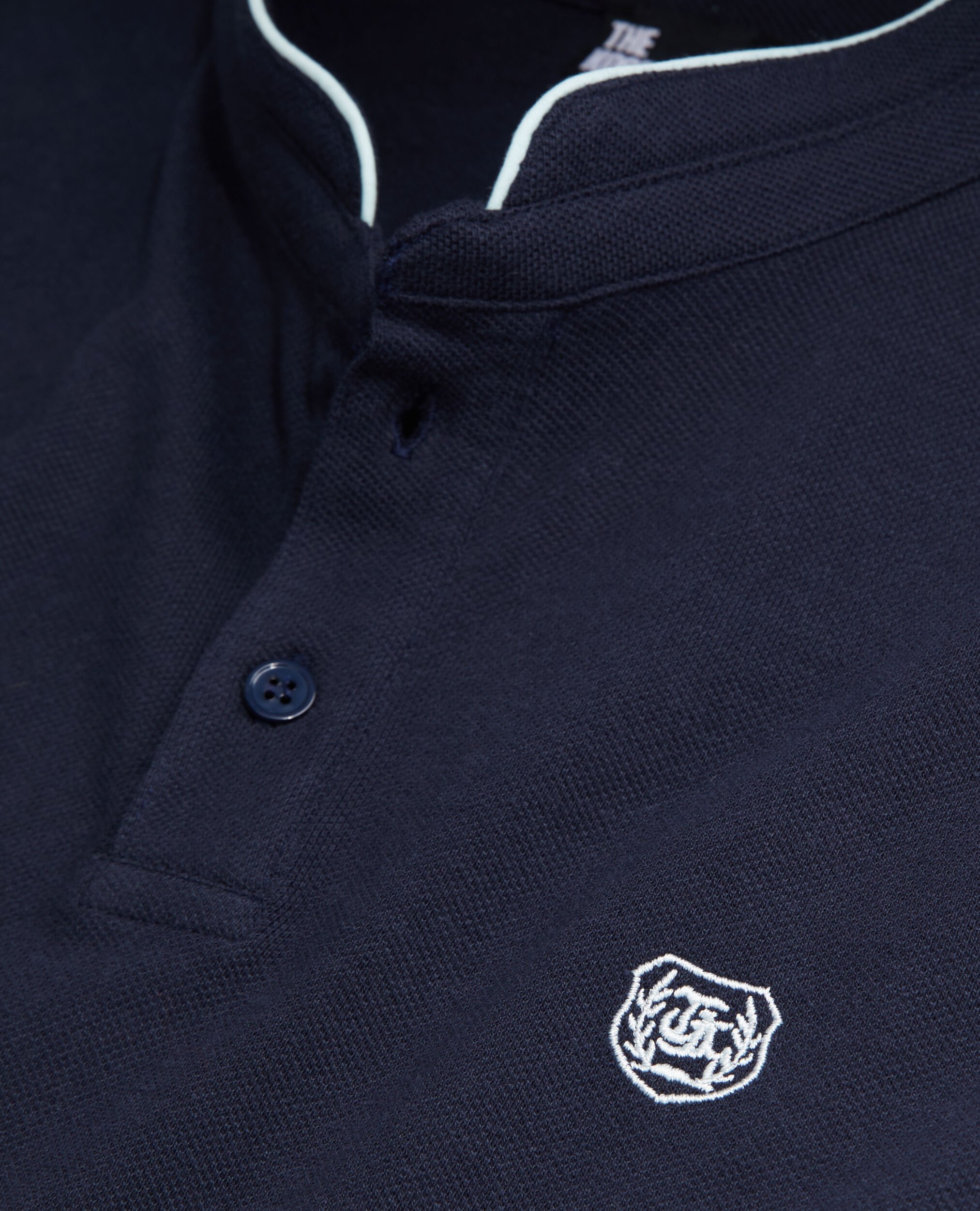 Navy blue cotton polo t-shirt, NAVY, hi-res image number null