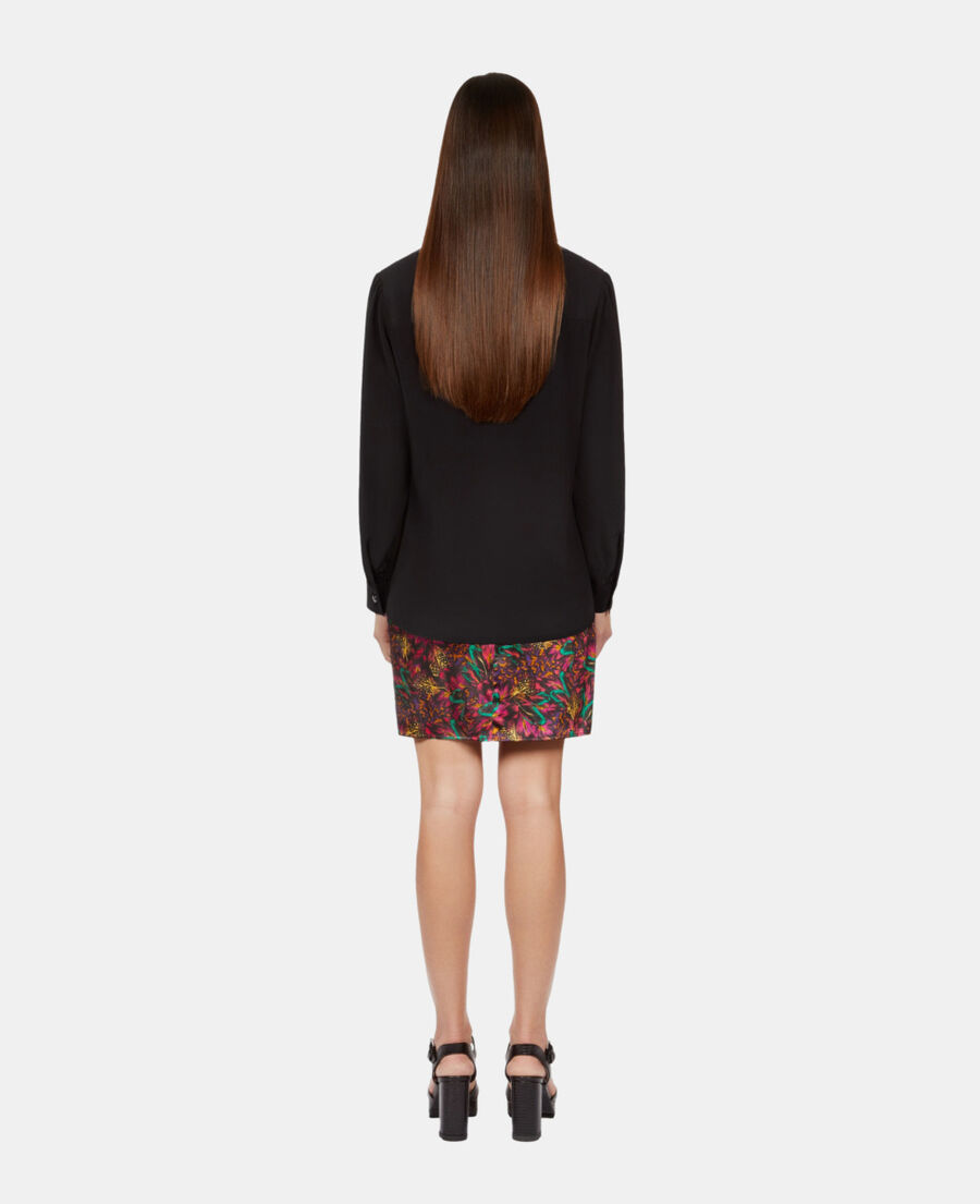 The Kooples WOMEN BLACK black silk shirt with pleating