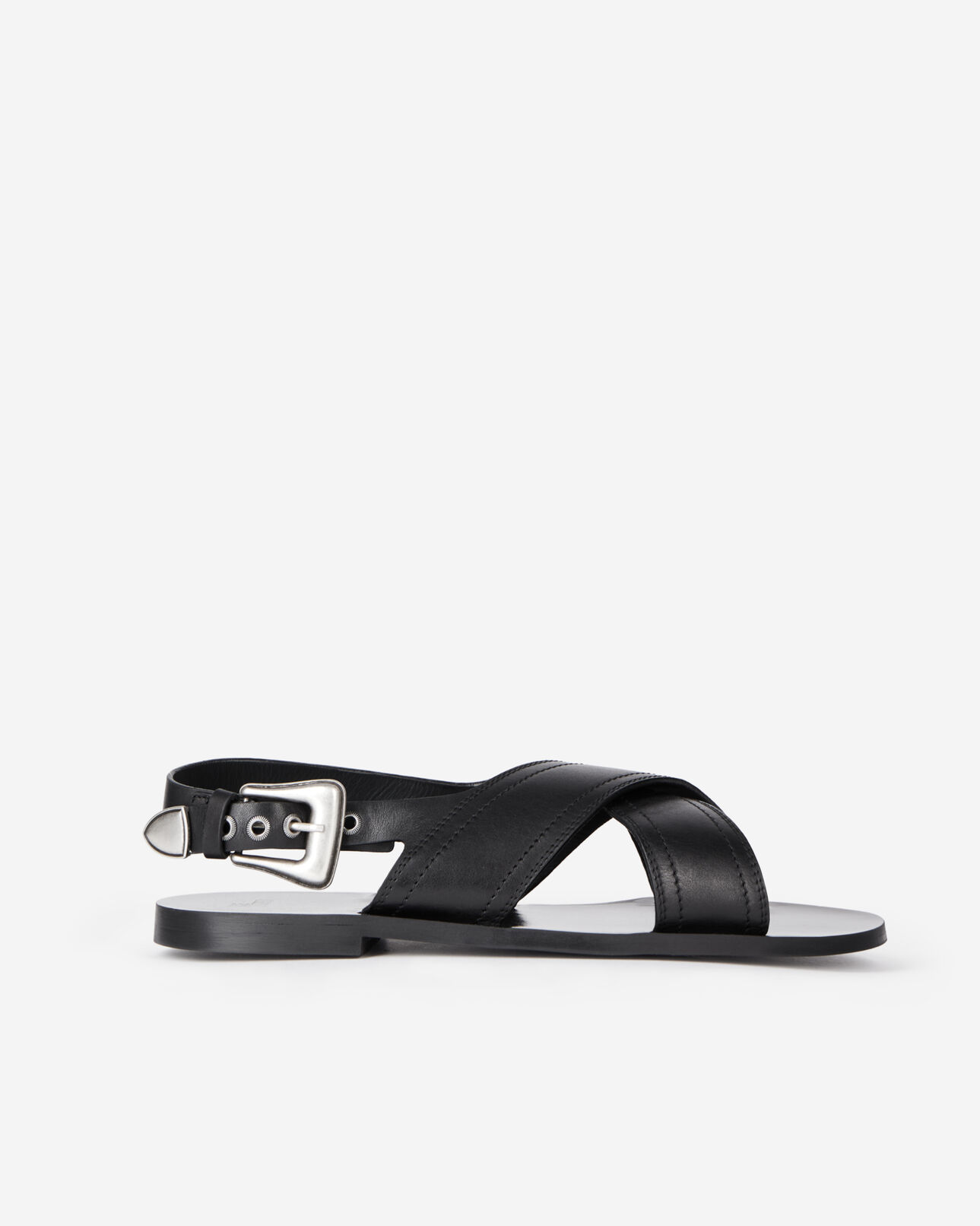 The Kooples HOMME BLACK sandales en cuir noir