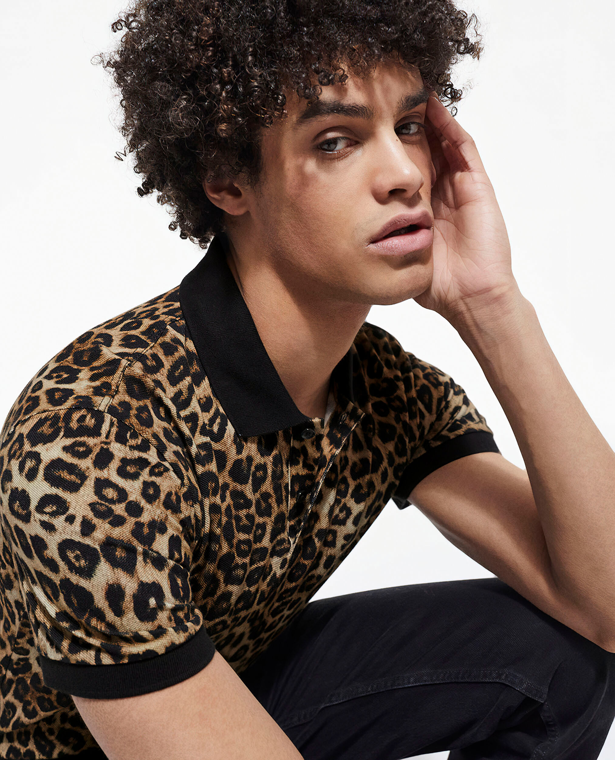 Leopard print polo, LEOPARD, hi-res image number null