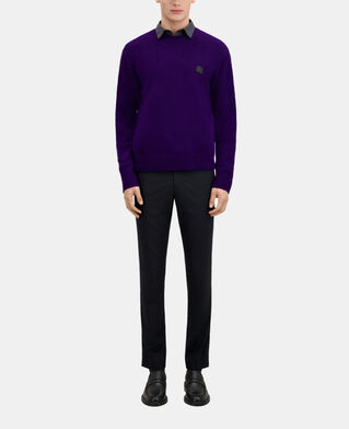 The Kooples HOMME DARK PURPLE pull en m&eacute;lange de laine et alpaga violet