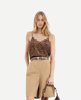 The Kooples FEMME LEOPARD caraco en soie imprimé léopard