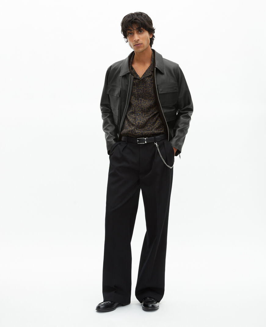 The Kooples MEN BLACK black leather jacket