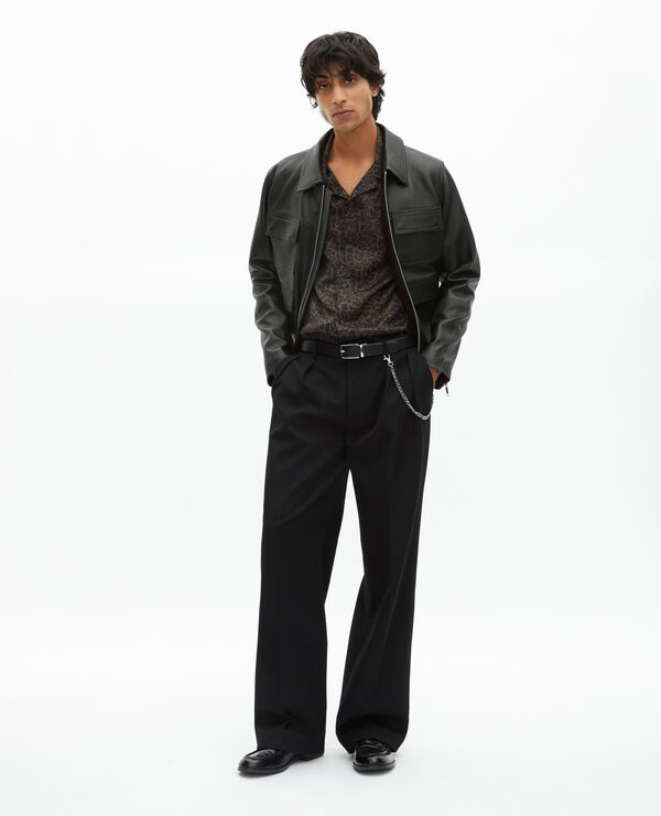 The Kooples MEN BLACK black leather jacket