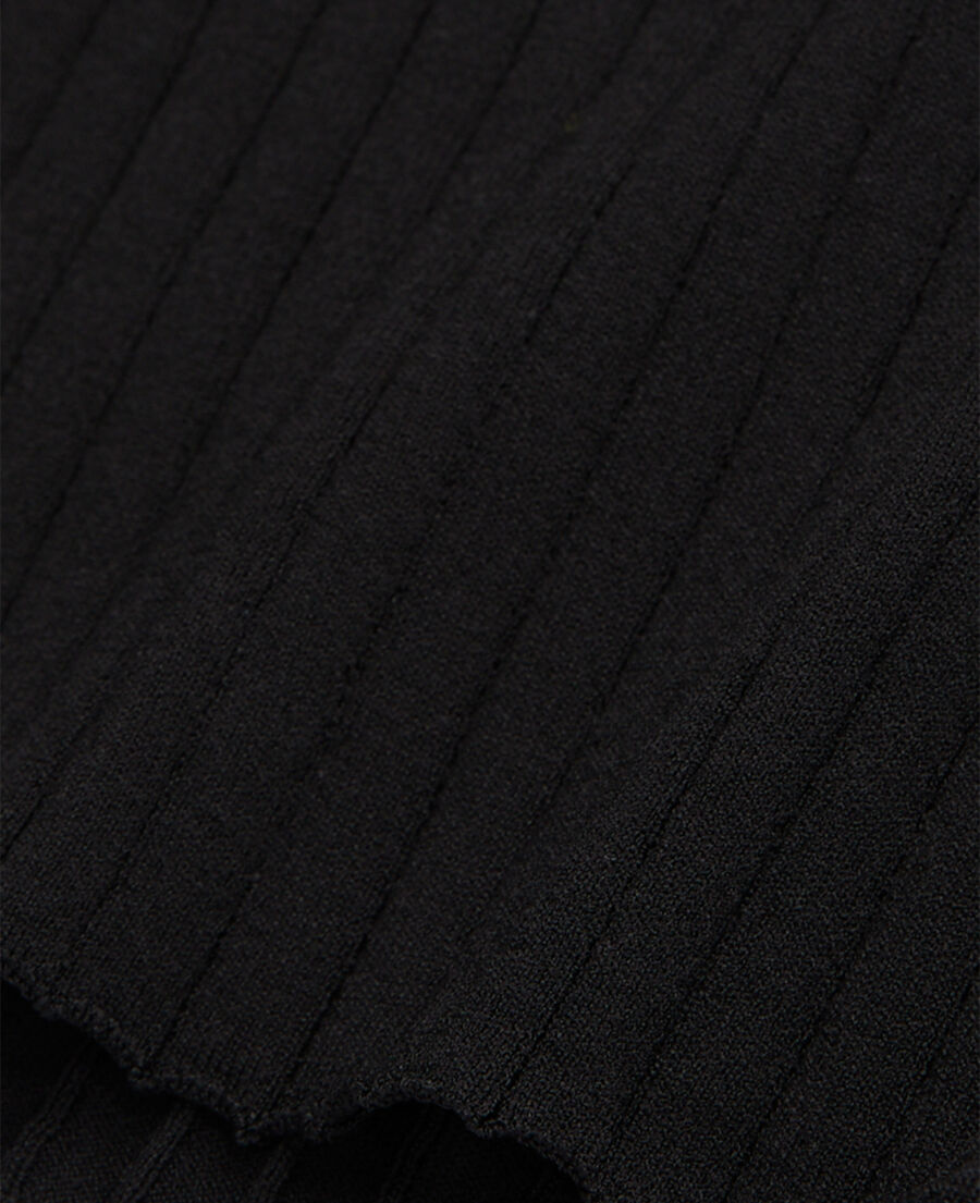 pull noir côtelé