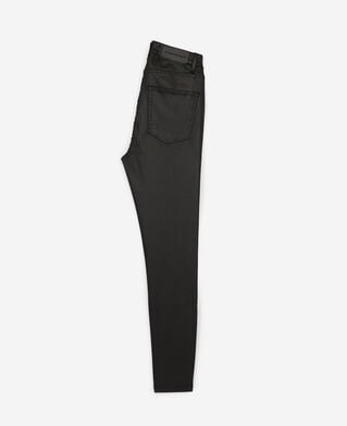The Kooples FEMME BLACK jean slim effet cuir noir