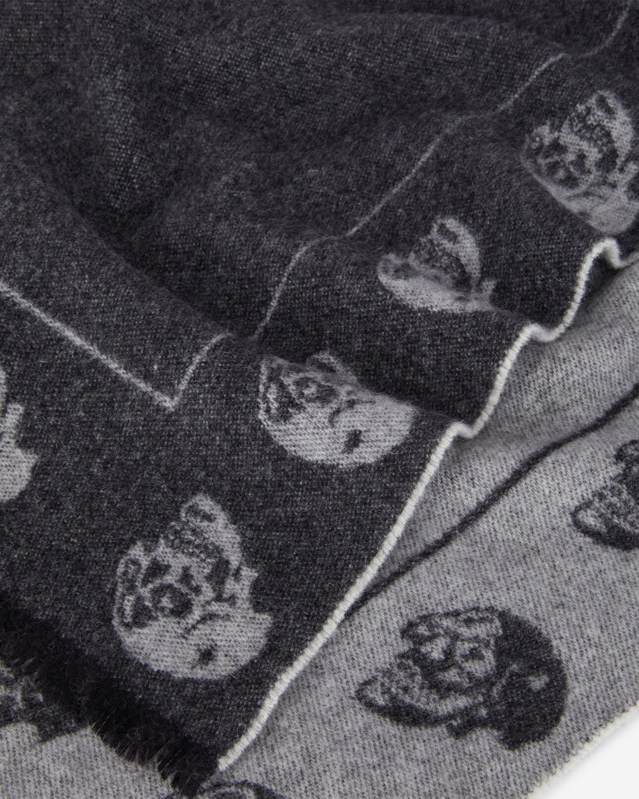 The Kooples MEN GREY grey wool scarf with logo
