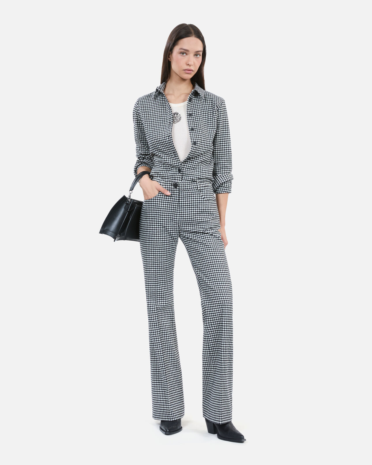 The Kooples MUJER BLACK WHITE camisa cuadros vichy