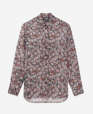 The Kooples FEMME BLACK - RED chemise imprimé fleuri