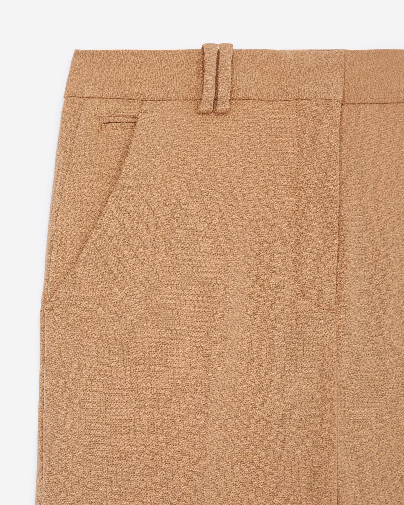 The Kooples WOMEN CAMEL straight wool camel pants w/pockets