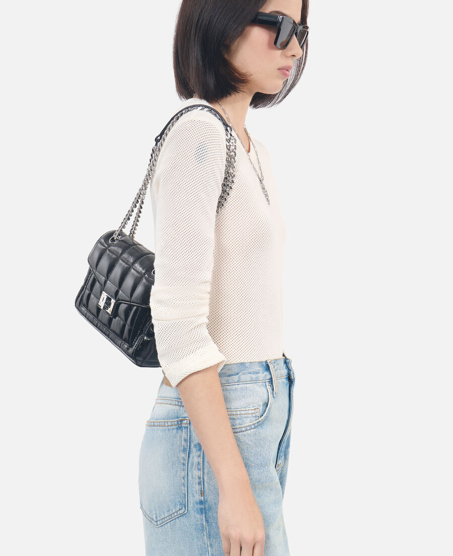 The Kooples WOMEN BLACK black quilted leather bag