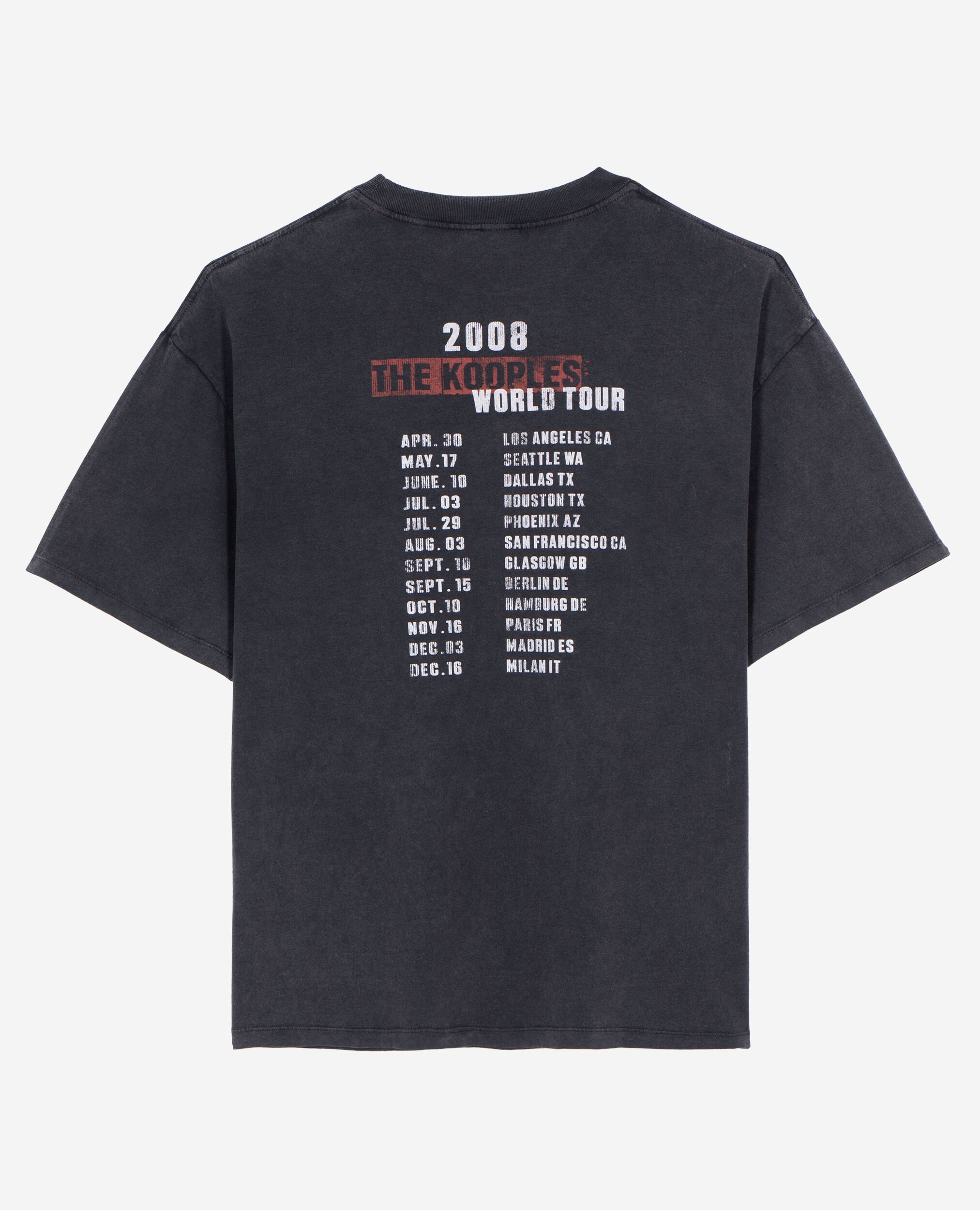 Black screen-printed T-shirt, BLACK WASHED, hi-res image number null