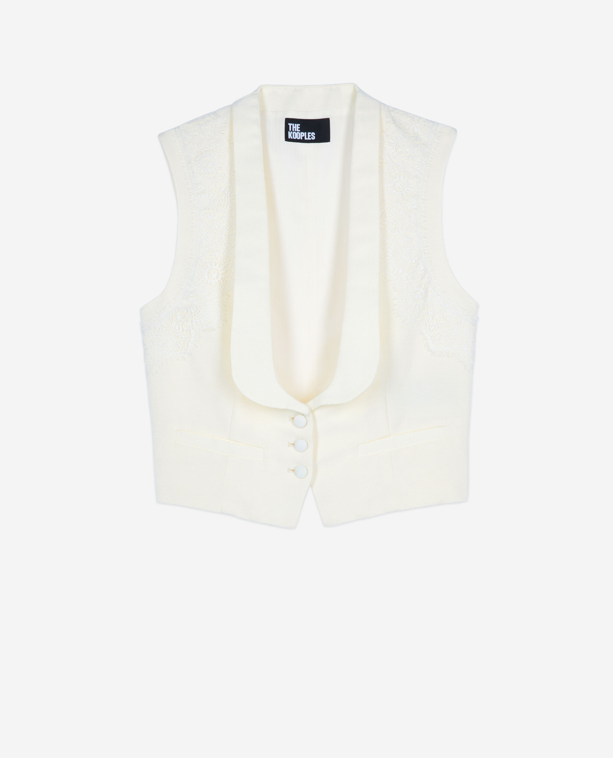 Ecru waistcoat with lace