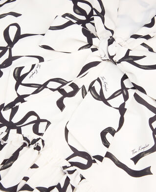 The Kooples WOMEN WHITE / BLACK ribbon-print silk short dress