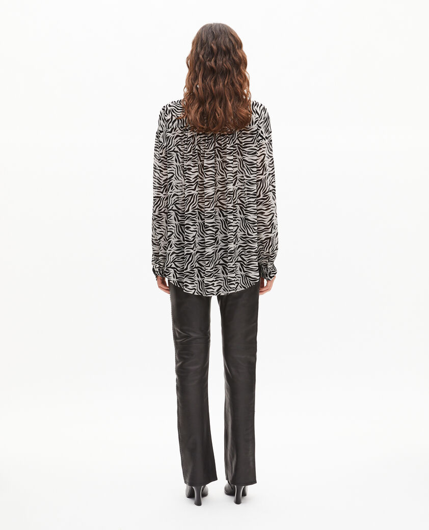 The Kooples DAMEN BLACK WHITE hemd mit zebradruck