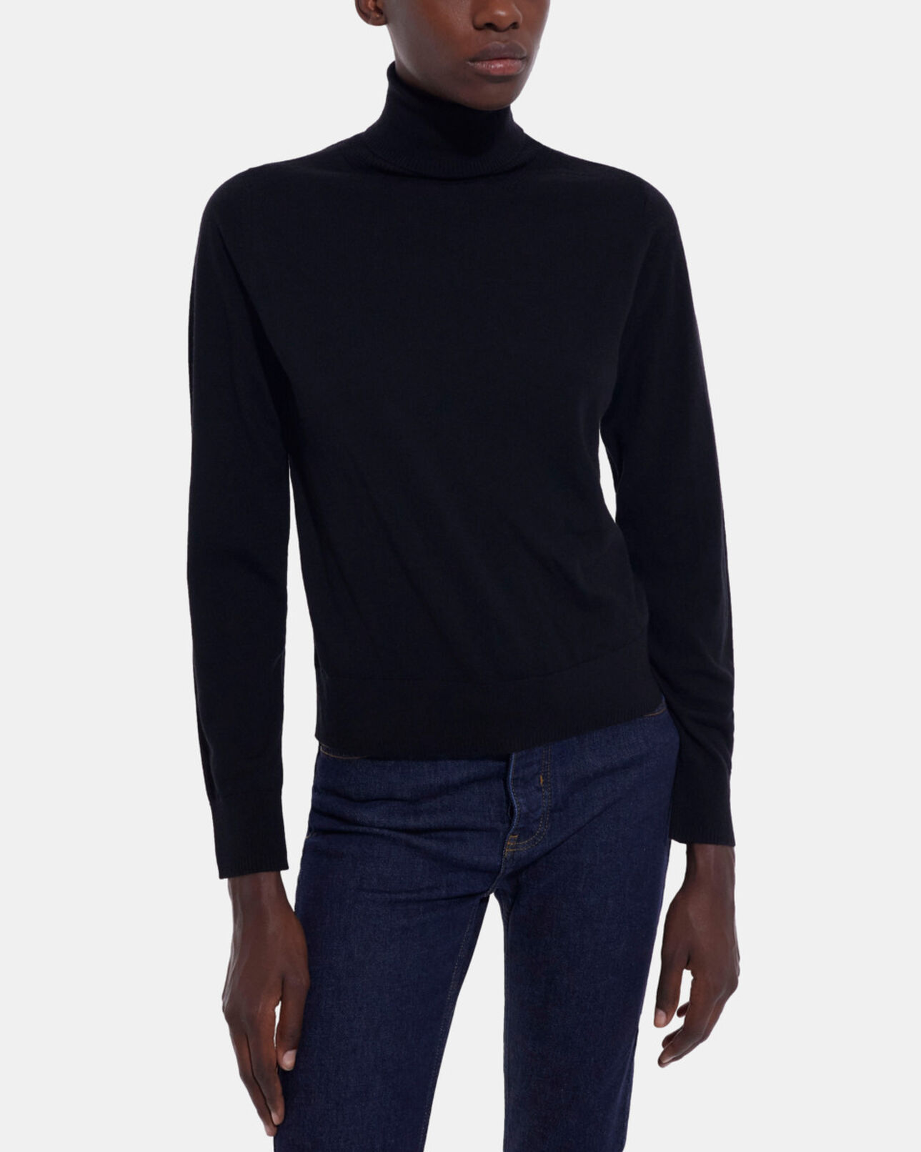 The Kooples DAMEN BLACK schwarzer pullover aus merinowolle