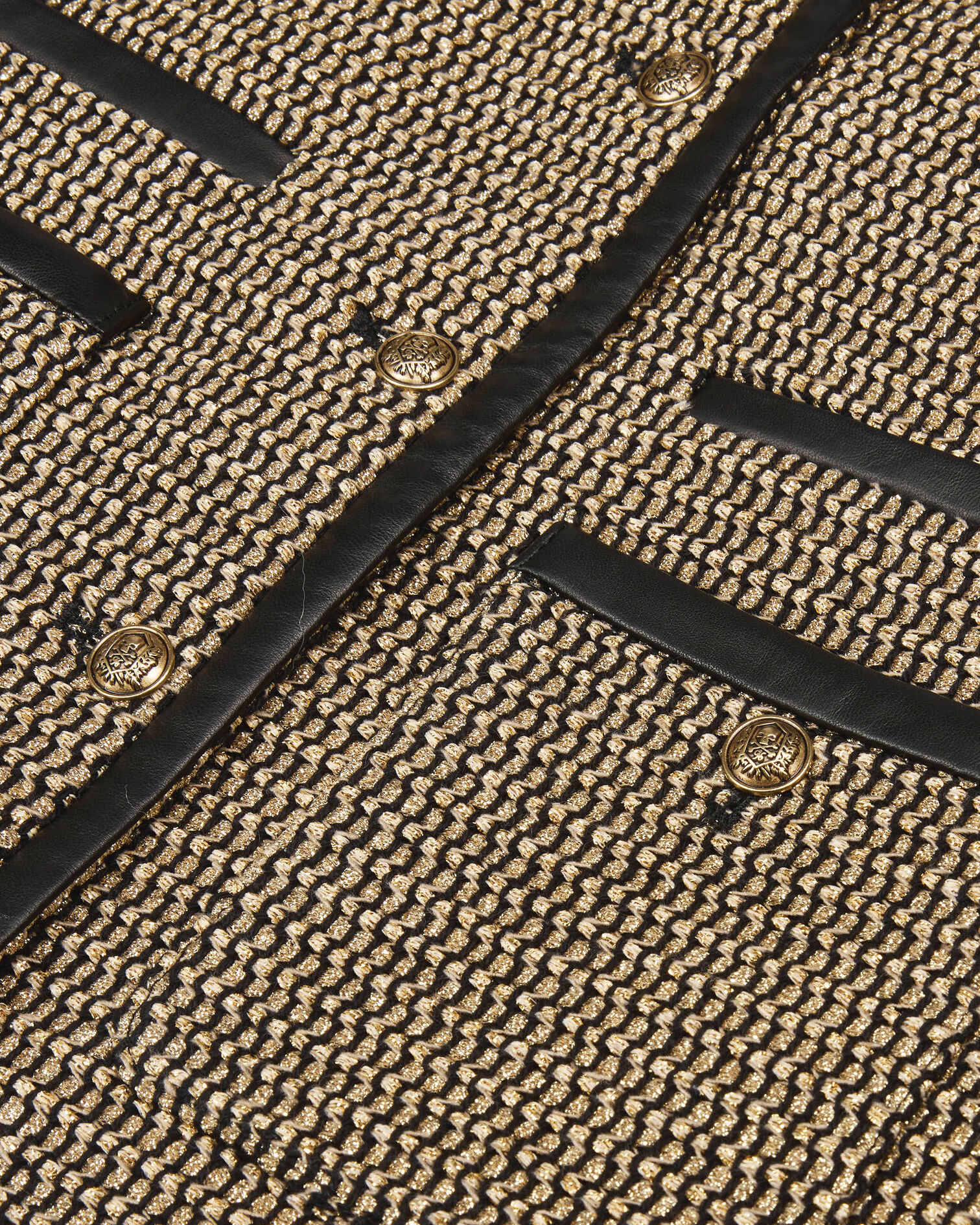 Schwarz-goldene Kurzjacke, BLACK / GOLD, hi-res image number null