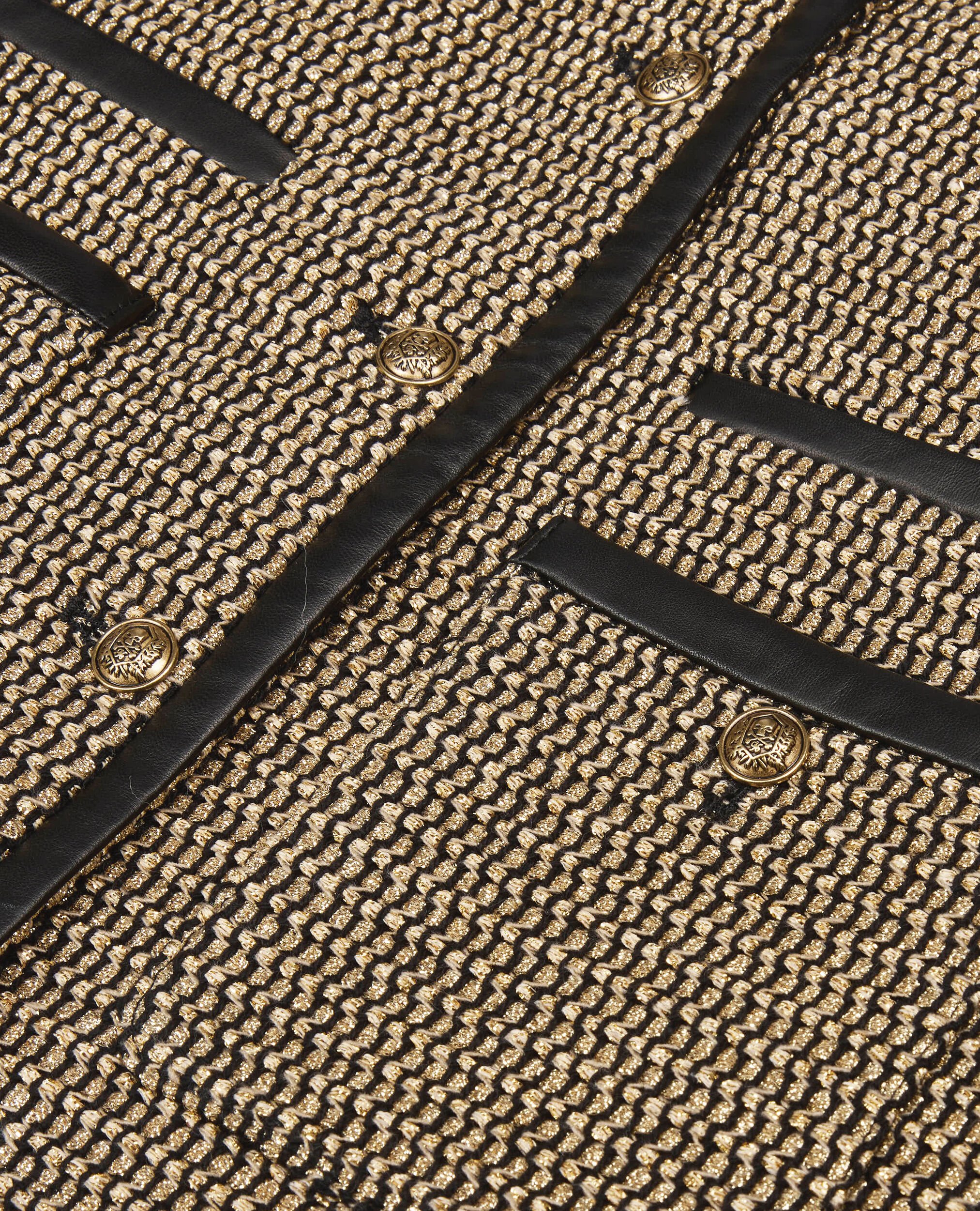 Veste courte noire et dorée, BLACK / GOLD, hi-res image number null