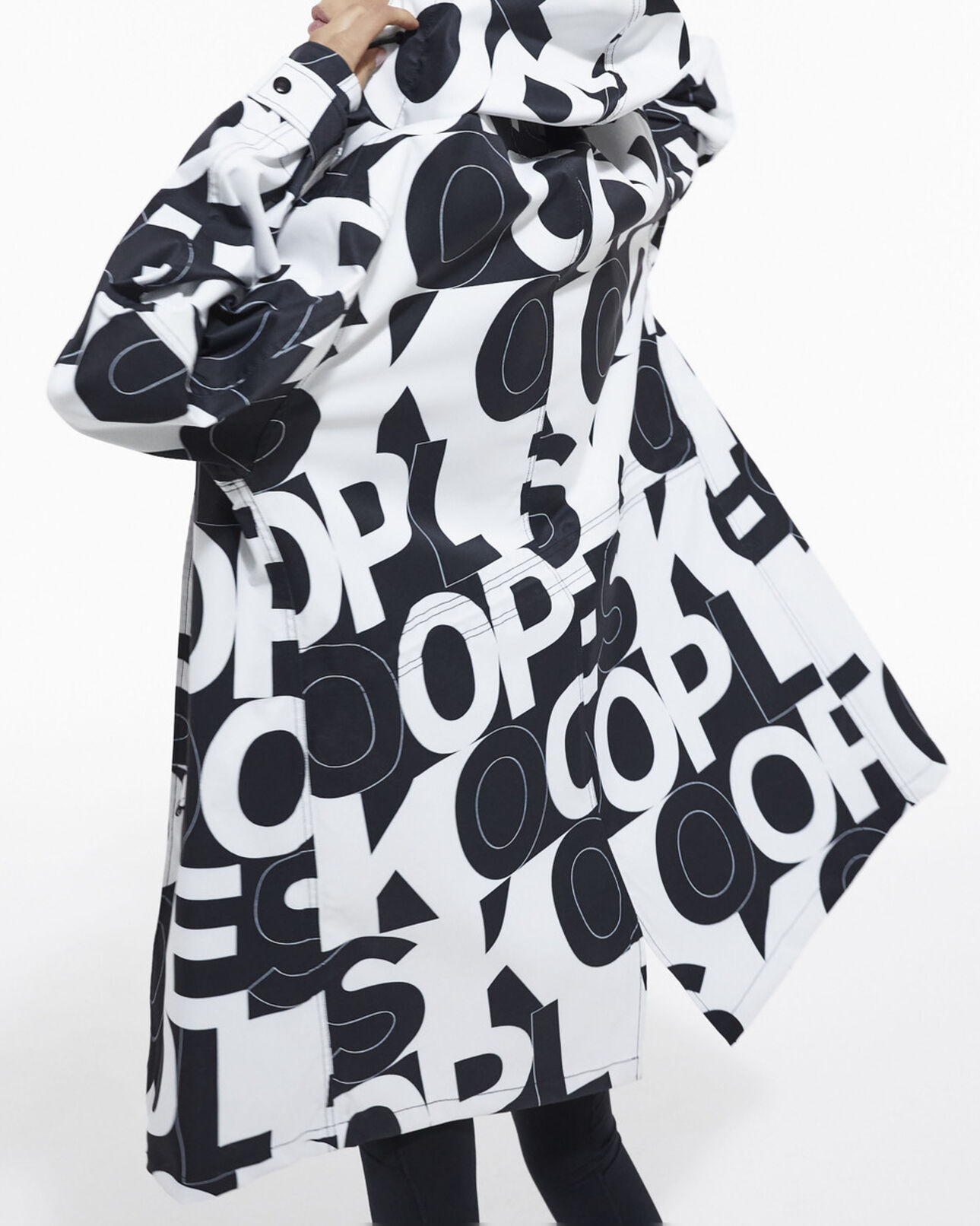 The Kooples MIXTE BLACK / WHITE parka logo the kooples