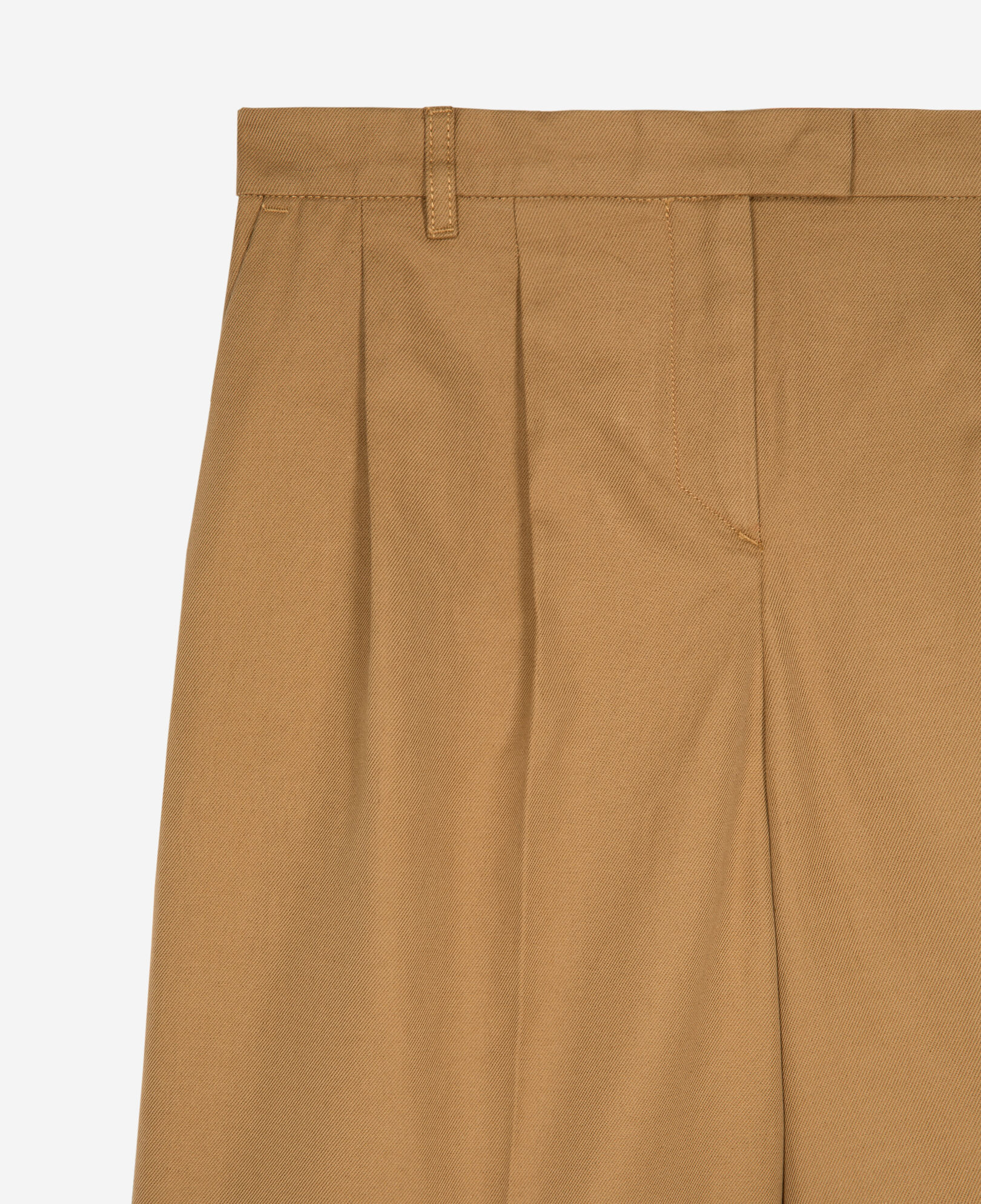 The Kooples WOMEN BROWN camel cotton and linen bermuda shorts