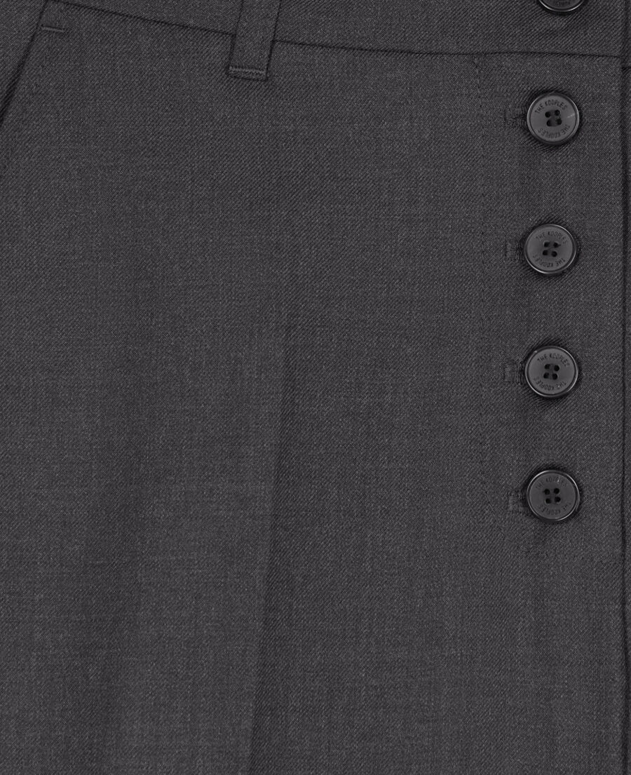 The Kooples WOMEN GREY grey flared wool pants