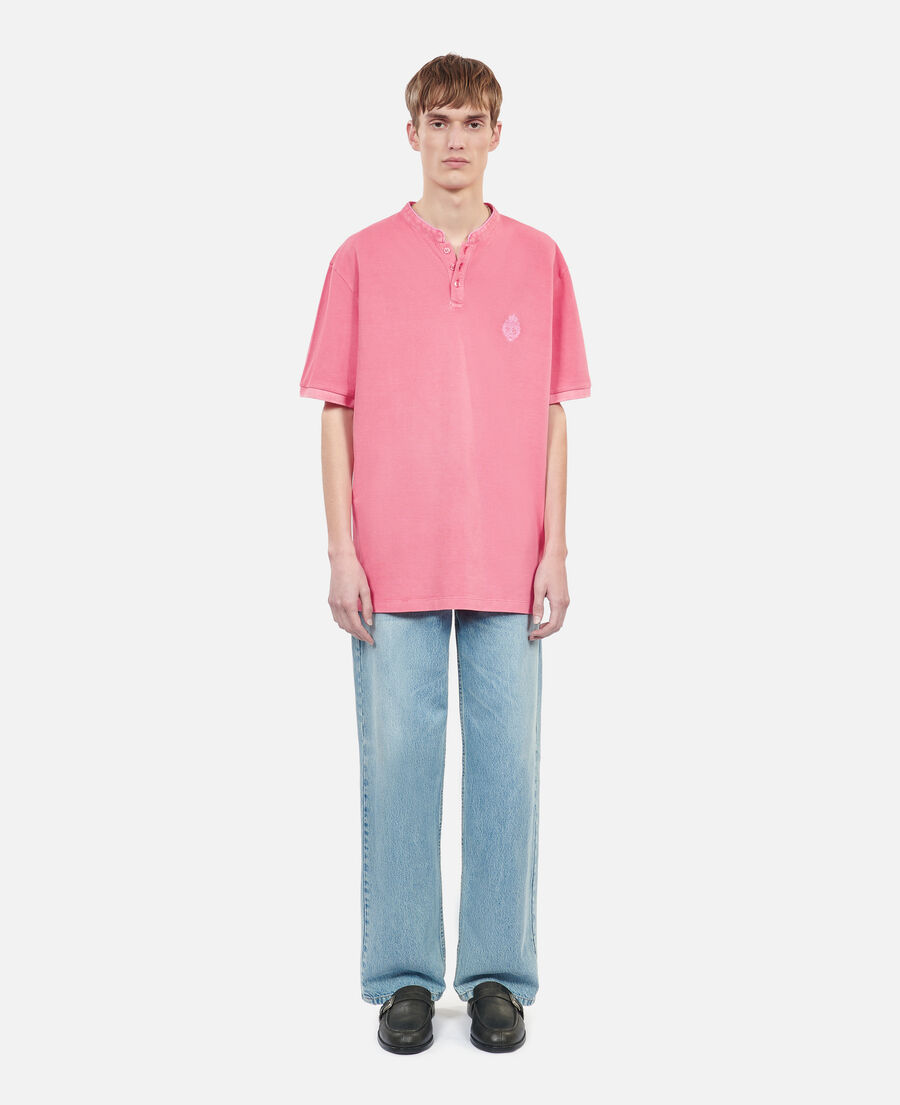 The Kooples H SWEET PINK pink piqué cotton polo t-shirt