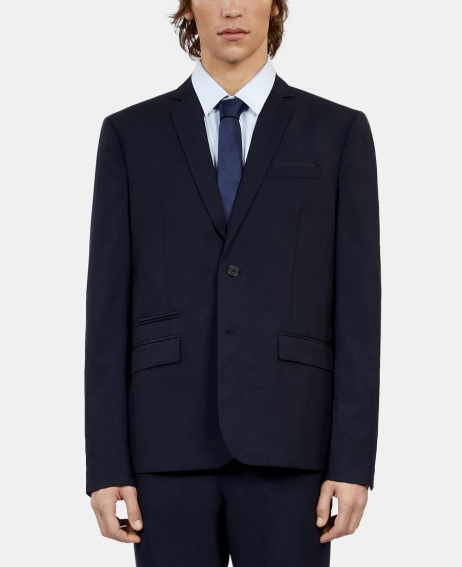 The Kooples MEN DARK NAVY navy blue wool suit jacket