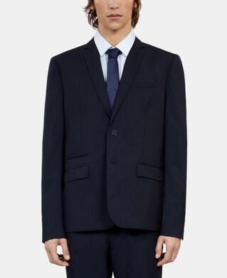 The Kooples MEN DARK NAVY navy blue wool suit jacket