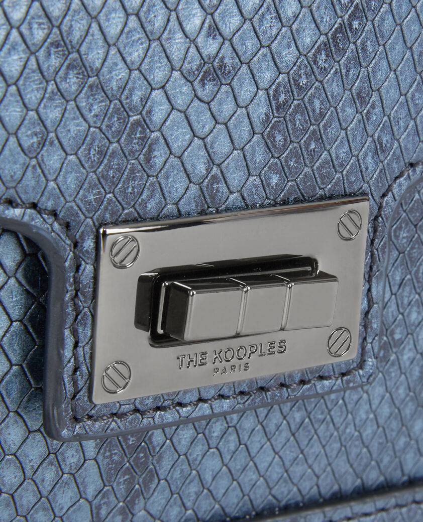 The Kooples WOMEN GRIS BLEU emily chain bag in grey python-effect leather