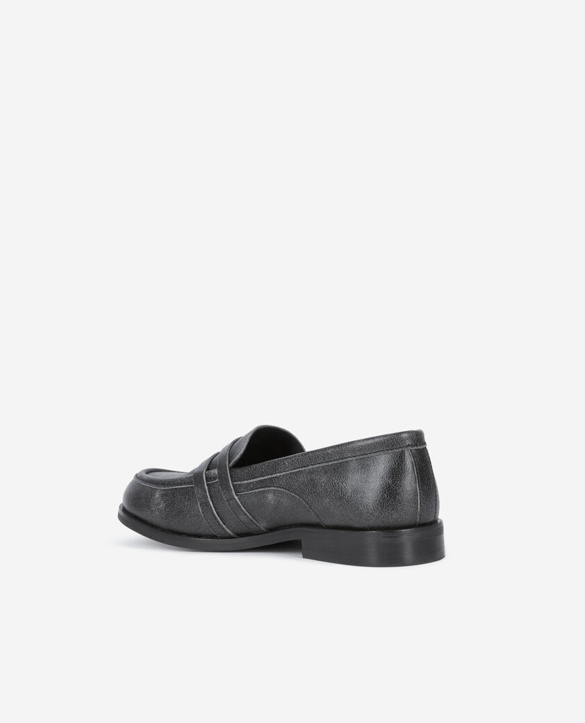 The Kooples WOMEN BLACK black leather loafers with western buckles