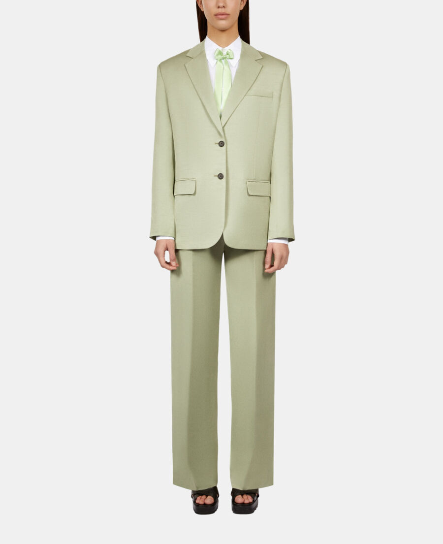 The Kooples F KAKI GREY light green linen suit jacket