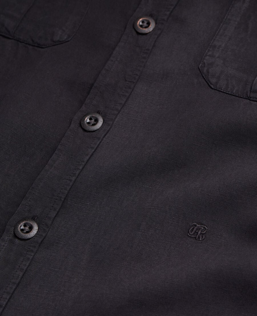 The Kooples H BLACK black lyocell and linen shirt