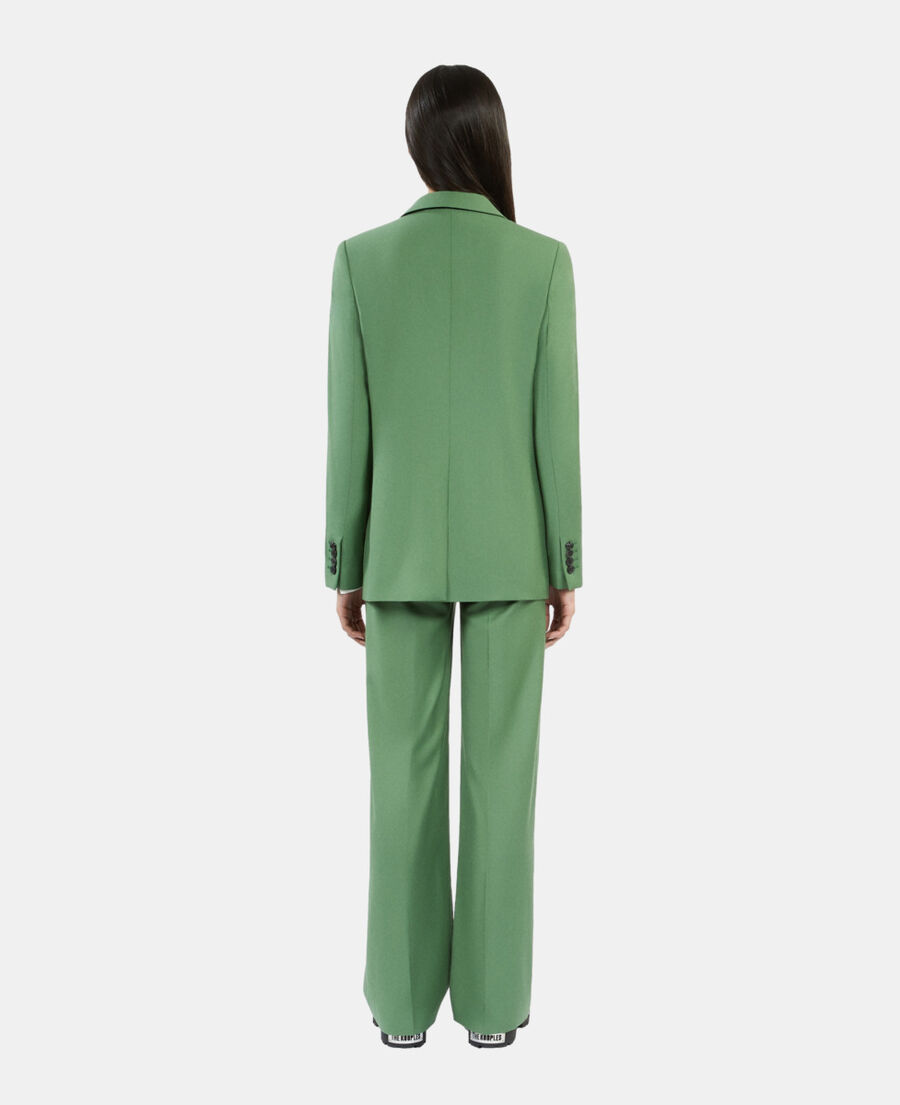 The Kooples WOMEN LIGHT KAKI green wool suit jacket