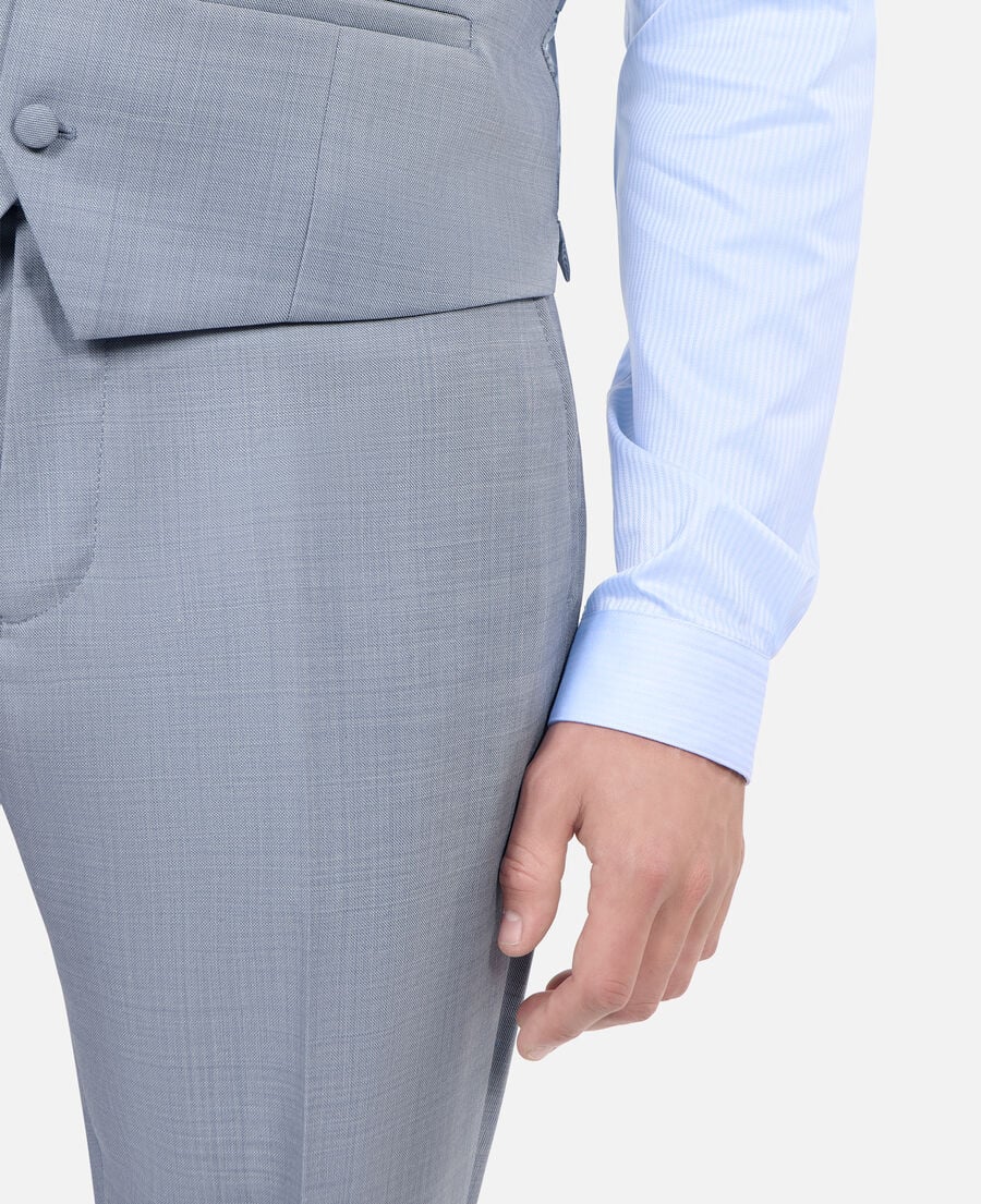 The Kooples MEN BLUE light blue slim fit wool suit vest