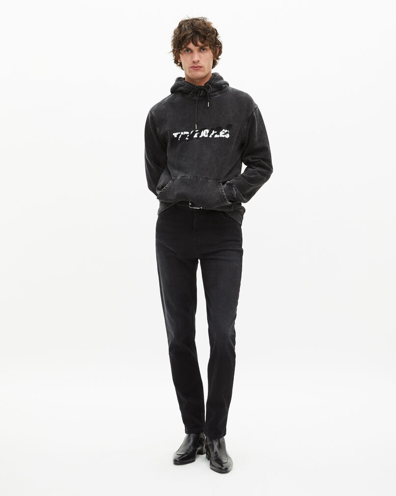 The Kooples MEN BLACK WASHED black what is hooded sweatshirt