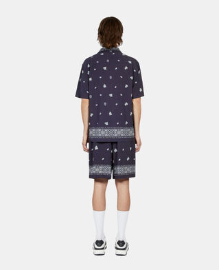 The Kooples HERREN NAVY / WHITE kurzärmeliges hemd mit print