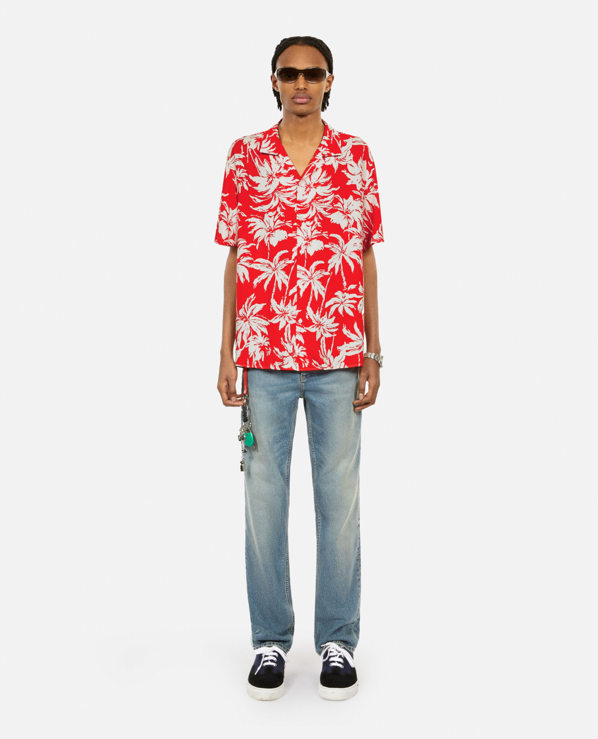 Camisa estampada manga corta, RED / WHITE, hi-res image number null