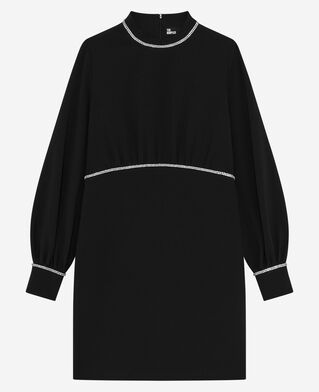 The Kooples F BLACK short dress with black rhinestone details