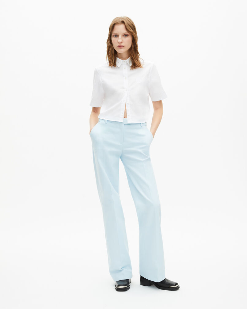 The Kooples FEMME LIGHT BLUE pantalon costume en coton bleu
