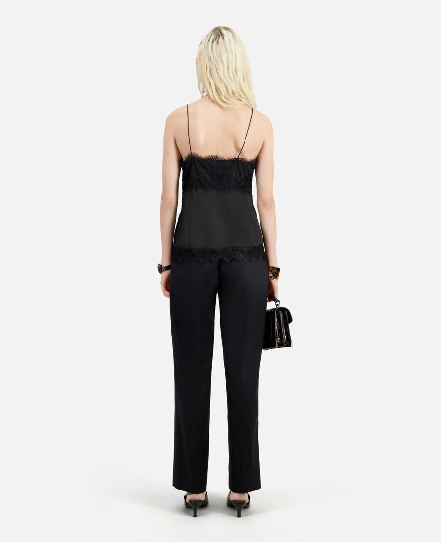 black camisole with lace details