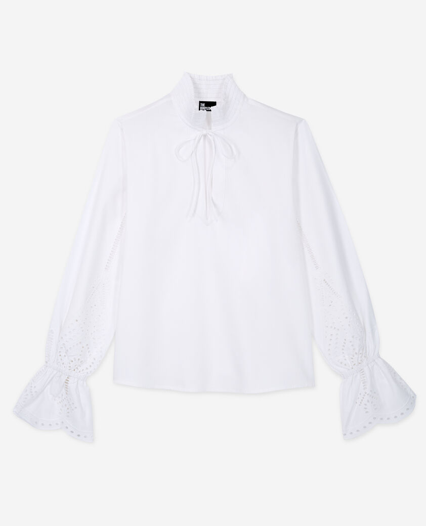 The Kooples F WHITE white blouse with broderie anglaise