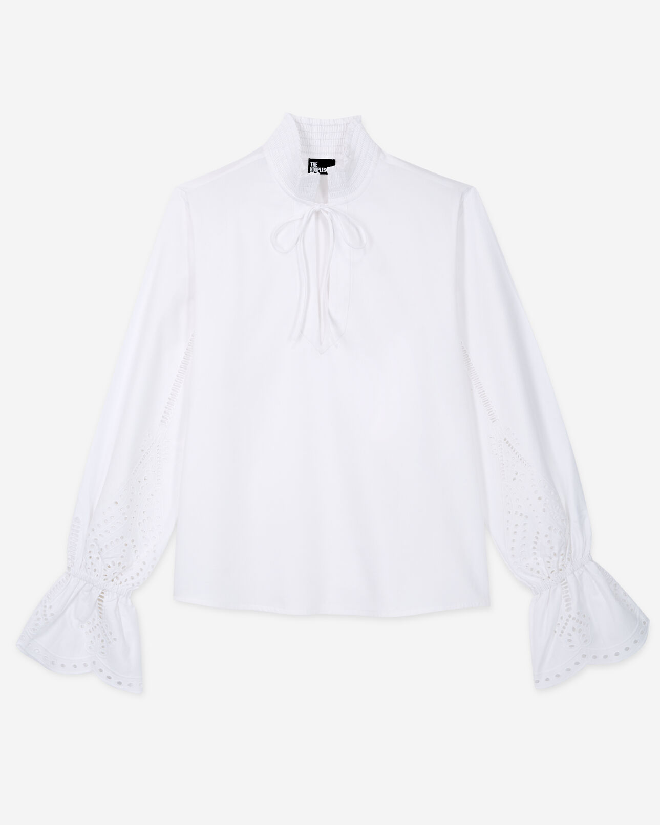 The Kooples DAMEN WHITE weiße bluse mit englischer stickerei